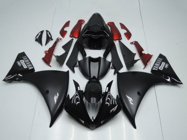 Acheter Carénages Moto Yamaha YZF R1 2012-2014 - Noir Brillant Noir Mat Rouge