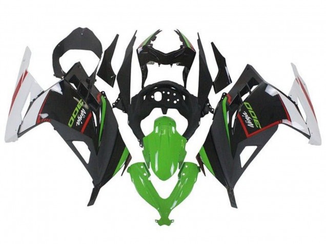 Carénages Moto Kawasaki EX300 2013-2017 - Blanc Rouge Vert Noir