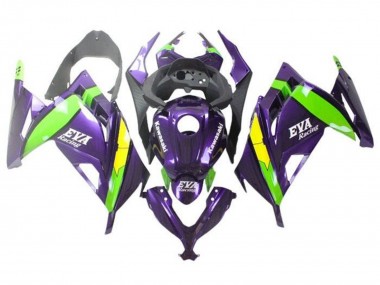 Acheter Carénages Moto Kawasaki EX300 2013-2017 - Violet Vert Jaune EVA Courses