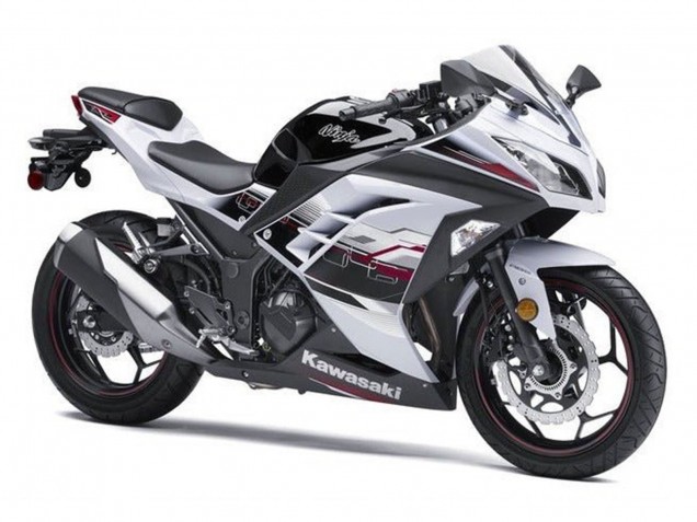 Carénages Moto Kawasaki EX300 2013-2017 - Blanc Noir Rouge Accents