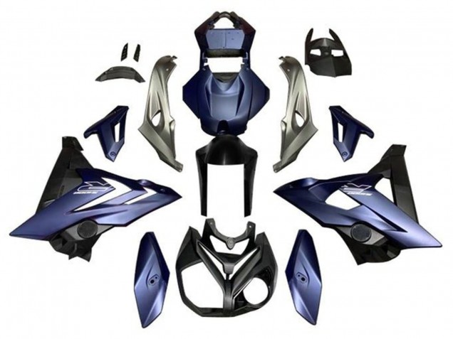 Carénages Moto BMW S1000RR 2015-2016 - Argent Bleu Mat Noir Mat