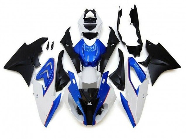 Carénages Moto BMW S1000RR 2015-2016 - Blanc Bleu Noir Mat