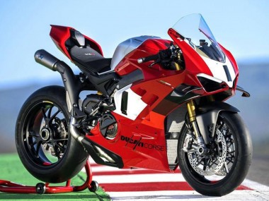 Acheter Carénages Moto Ducati Panigale V4 V4S 2022-2024 - Argent Blanc Rouge Corse