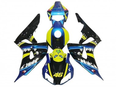 Acheter Carénages Moto Honda CBR1000RR 2006-2007 - Bleu Jaune Noir Brillant Requin 46