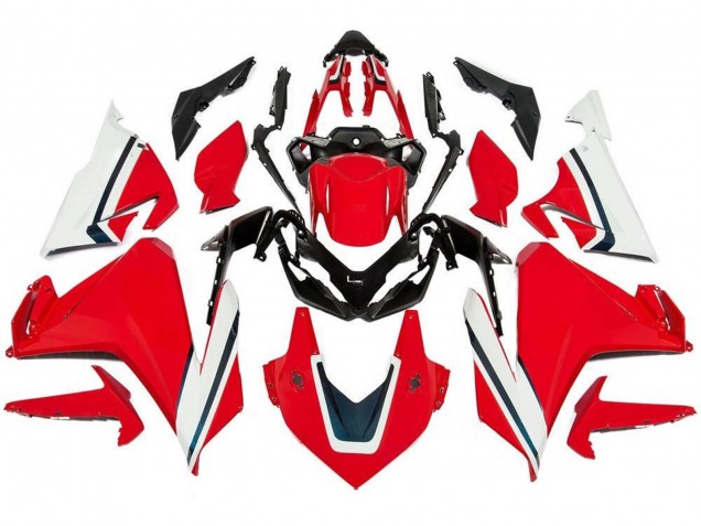 Carénages Moto Honda CBR500R 2019-2021 - Rouge Blanc Noir Bande