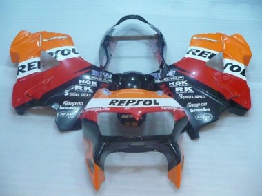 Acheter Carénages Moto Honda VFR 800 1998-2001 - Orange Blanc Rouge Noir Repsol