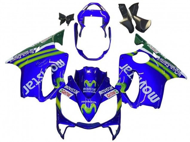 Carénages Moto Honda CBR600 F4i 2001-2003 - Bleu Vert Blanc MoviStar