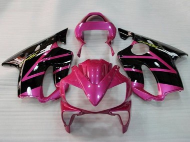Acheter Carénages Moto Honda CBR600 F4i 2001-2003 - Rose Noir Brillant Bande