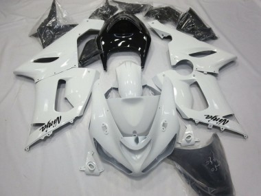 Acheter Carénages Moto Kawasaki ZX6R 2005-2006 - Blanc Noir