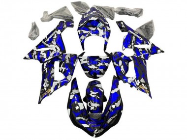 Acheter Carénages Moto Kawasaki ZX6R 2005-2006 - Bleu Camouflage