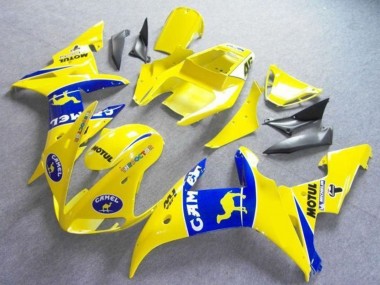 Acheter Carénages Moto Yamaha YZF R6 2003-2004 - Jaune Bleu Chameau Motul