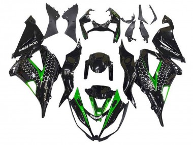 Acheter Carénages Moto Kawasaki ZX6R 2013-2018 - Noir Brillant Vert Blanc Rayon de Miel