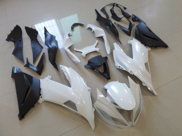 Carénage Moto Kawasaki ZX6R 2013-2018 - Blanc Noir Mat