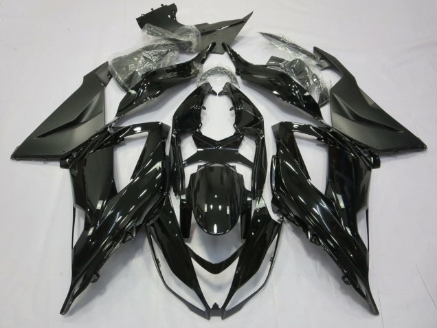 Carénage Moto Kawasaki ZX6R 2013-2018 - Noir Brillant Noir Mat