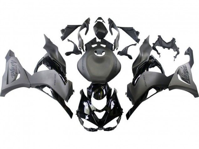Carénages Moto Kawasaki ZX6R 2023-2026 - Noir Mat Gris Mat Noir Brillant