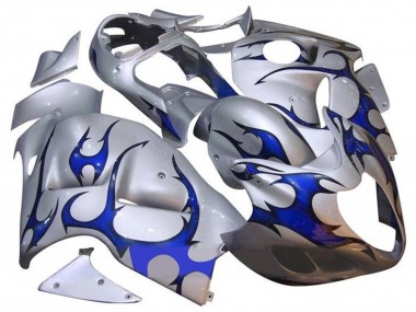 Acheter Carénages Moto Suzuki GSXR 1300 Hayabusa 1996-2007 - Argent Bleu Tribal