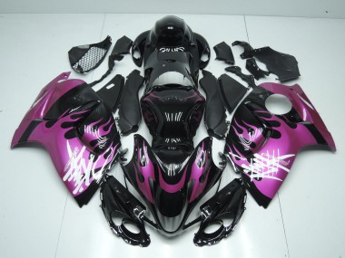 Acheter Carénages Moto Suzuki GSXR 1300 Hayabusa 2008-2020 - Noir Brillant Violet Flamme