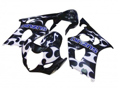 Acheter Carénages Moto Suzuki GSXR 1000 2003-2004 - Noir Blanc Bleu Tribal