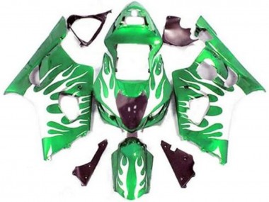 Acheter Carénages Moto Suzuki GSXR 1000 2003-2004 - Vert Blanc Flamme