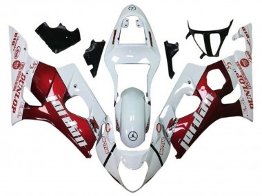 Acheter Carénages Moto Suzuki GSXR 1000 2003-2004 - Blanc Rouge Jordan
