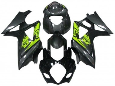 Acheter Carénages Moto Suzuki GSXR 1000 2005-2006 - Noir Gris Jaune Néon
