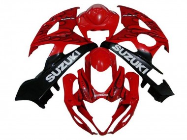 Acheter Carénages Moto Suzuki GSXR 1000 2005-2006 - Rouge Noir Flamme Blanc