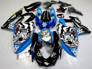 Acheter Carénages Moto Suzuki GSXR 1000 2009-2016 - Bleu Noir Blanc Neige