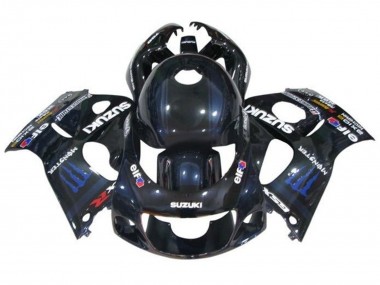 Acheter Carénages Moto Suzuki GSXR 600 / GSXR 750 1996-2000 - Noir Bleu Foncé Monstre