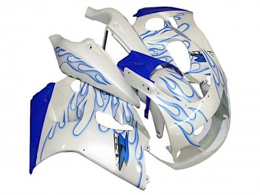 Acheter Carénages Moto Suzuki GSXR 600 / GSXR 750 1996-2000 - Blanc Bleu Flamme