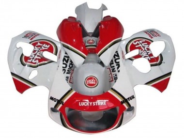 Acheter Carénages Moto Suzuki GSXR 600 / GSXR 750 1996-2000 - Blanc Rouge Lucky Strike