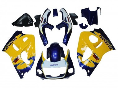 Acheter Carénages Moto Suzuki GSXR 600 / GSXR 750 1996-2000 - Jaune Bleu Tribal