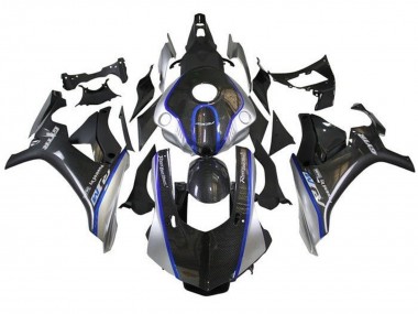 Acheter Carénages Moto Yamaha YZF 1000 R1 2015-2019 - Fausse Fibre de Carbone Argent Bleu R1M