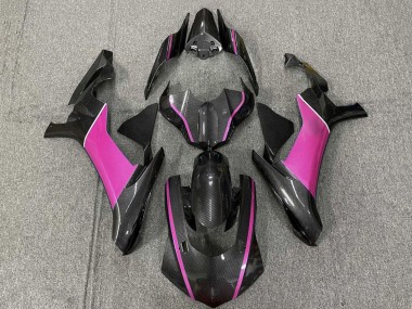 Acheter Carénages Moto Yamaha YZF 1000 R1 2015-2019 - Fausse Fibre de Carbone Rose