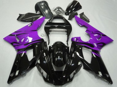 Acheter Carénages Moto Yamaha YZF 1000 R1 2000-2001 - Violet Noir Brillant Flamme