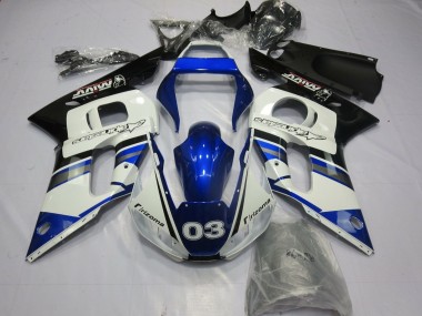 Acheter Carénages Moto Yamaha YZF R6 1998-2002 - Blanc Bleu Noir Brillant Rizoma 03