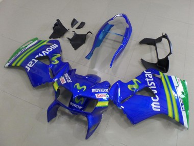Acheter Carénages Moto Honda VFR 800 1998-2001 - Bleu Vert Blanc MoviStar