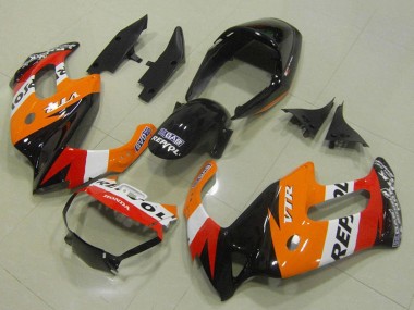 Acheter Carénages Moto Honda VTR1000F 1997-2005 - Orange Blanc Rouge Noir Brillant Repsol