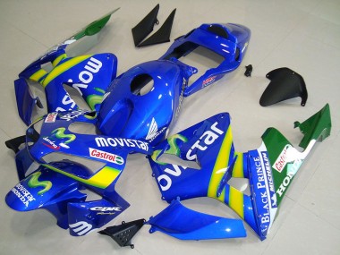 Acheter Carénage Moto Honda CBR600RR 2003-2004 - Bleu Jaune Vert MoviStar