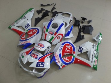 Acheter Carénages Moto Honda CBR600RR 2013-2023 - Blanc Rouge Bleu Pata 65