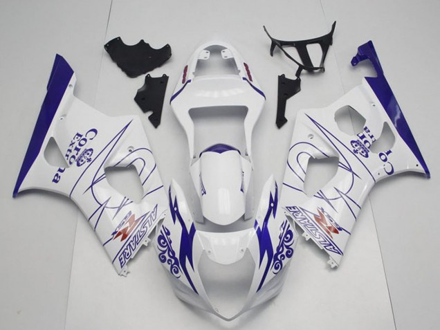 Carénages Moto Suzuki GSXR 1000 2003-2004 - Blanc Bleu Corona Alstare