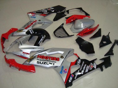Acheter Carénages Moto Suzuki GSXR 1000 2005-2006 - Argent Rouge Noir Hooters