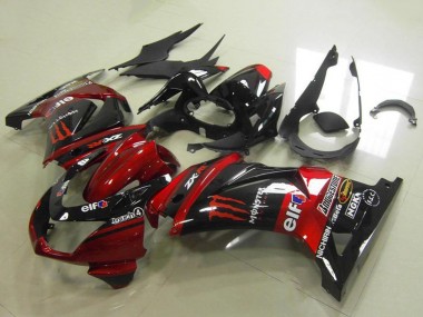 Acheter Carénages Moto Kawasaki ZX250R 2008-2012 - Bonbon Rouge Noir Brillant Elf Touch4 Monstre