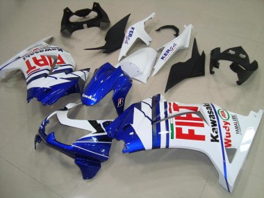 Acheter Carénages Moto Kawasaki ZX250R 2008-2012 - Blanc Bleu Rouge Fiat