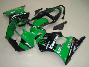 Acheter Carénages Moto Kawasaki ZX6R 2000-2002 - Vert Noir Brillant Monstre
