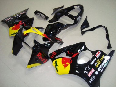 Acheter Carénages Moto Kawasaki ZX6R 2000-2002 - Noir Brillant Jaune Red Bull