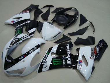Acheter Carénages Moto Kawasaki ZX6R 2005-2006 - Blanc Noir Brillant Vert Monstre