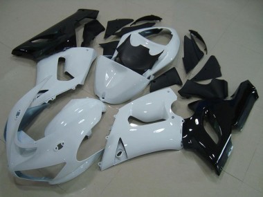 Acheter Carénage Moto Kawasaki ZX6R 2005-2006 - Blanc Noir