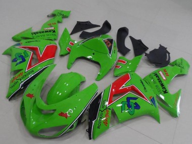 Acheter Carénages Moto Kawasaki ZX6R 2005-2006 - Vert Rouge Noir ENEOS Banca