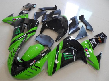 Acheter Carénages Moto Kawasaki ZX10R 2006-2007 - Vert Noir Brillant Monstre Courses