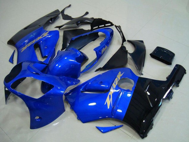 Carénages Moto Kawasaki ZX12R 2000-2001 - Bleu Noir Brillant